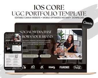 Canva UGC Portfolio Template | Media Kit & Rate Cards | Social Media Manager