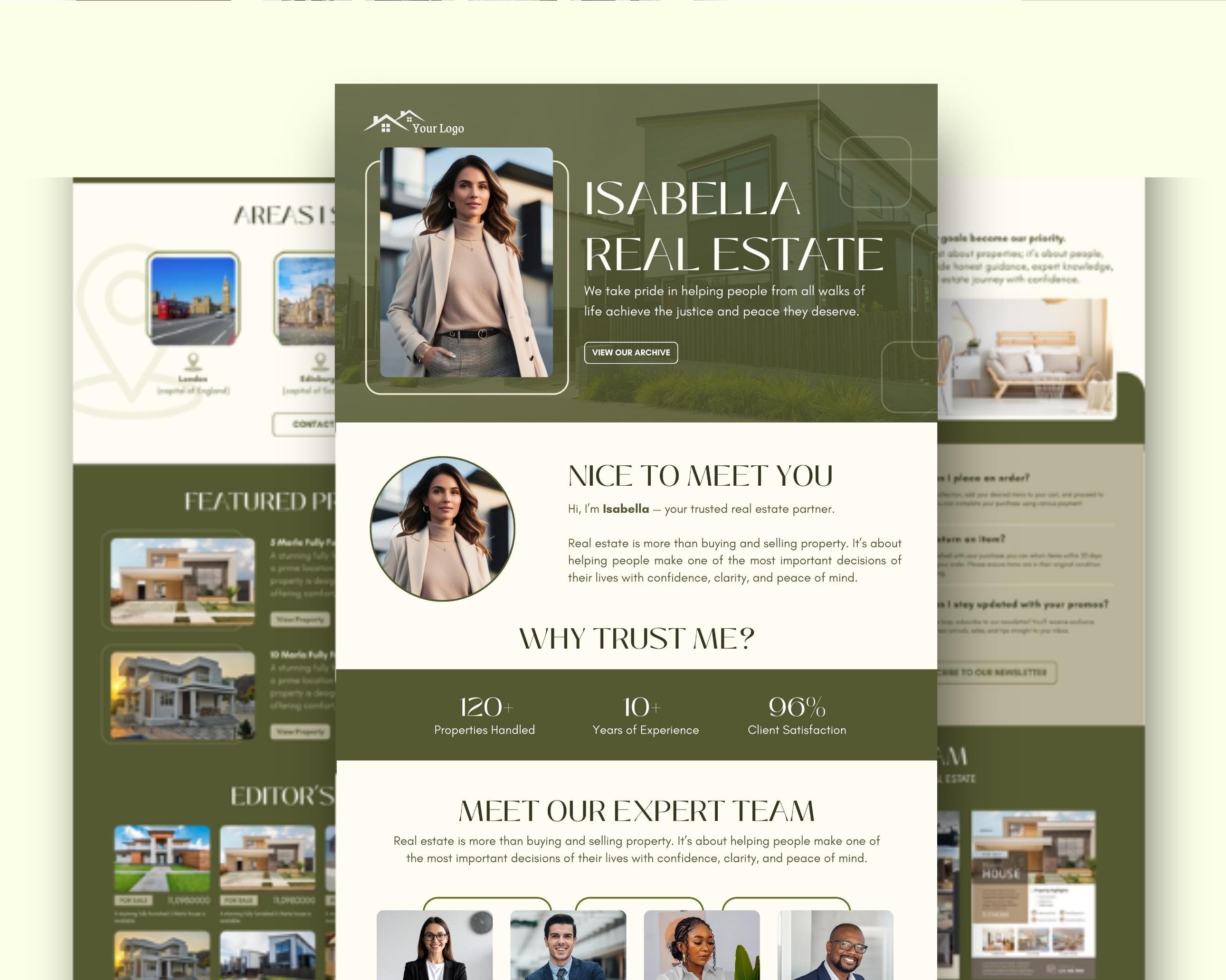 Real Estate Agent Canva Website Template | Luxury Lead Generation ...