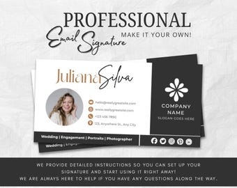 Canva Email Signature Template | Business, Realtor, Coach, Freelancer — Instant Download
