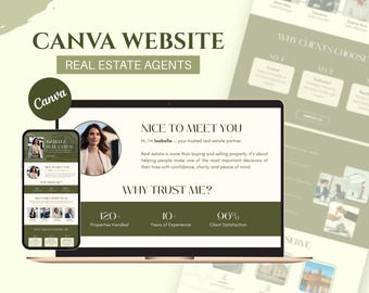 Real Estate Agent Canva Website Template | Realtor Landing Page | Lead Generation
