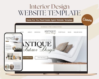 Canva Interior Design Website Template | Designer & Home Stagers Portfolio