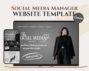 Social Media Manager Website Template | Modern Portfolio Landing Page (Digital Download)