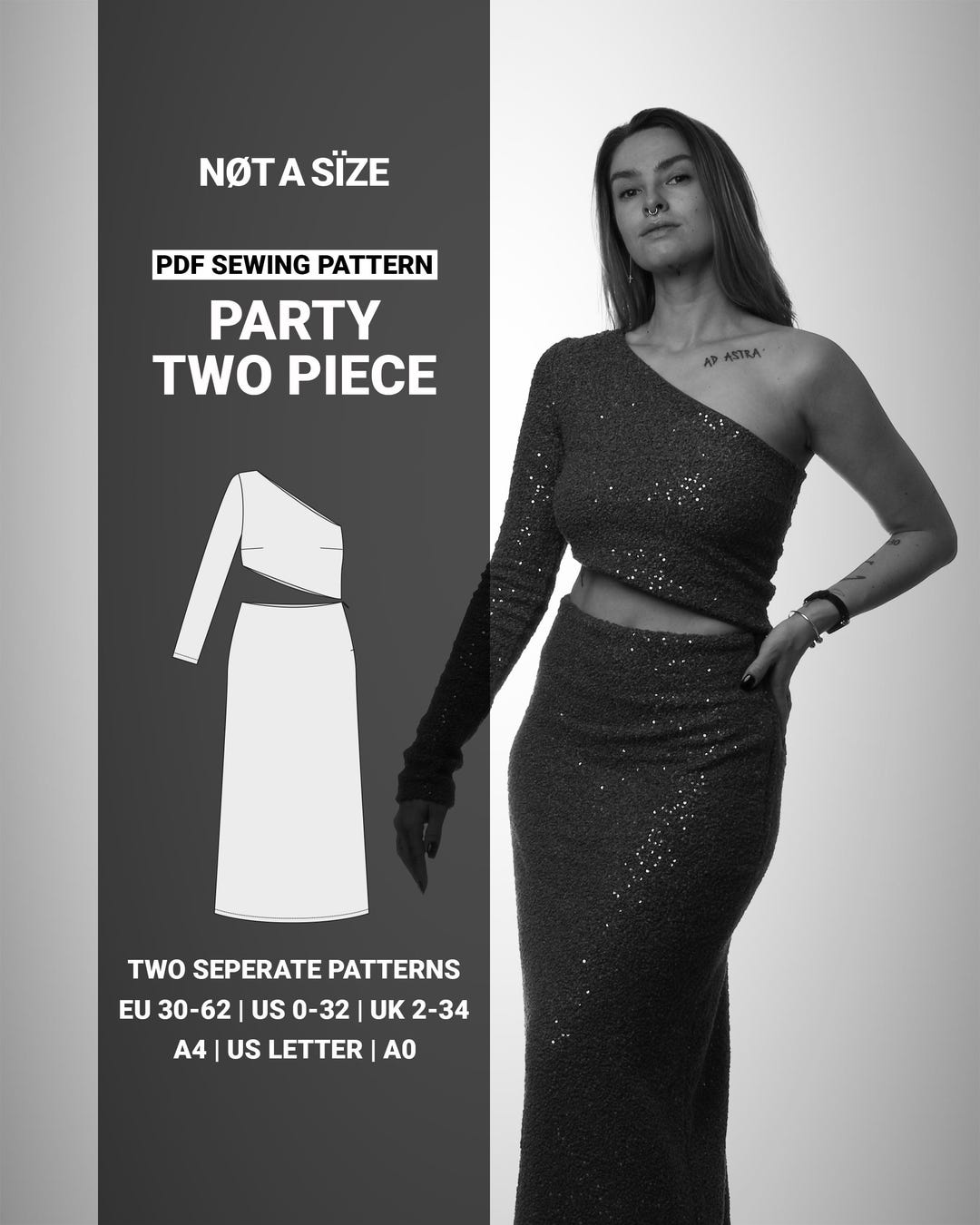 Twopiece Party Dress PDF Cocktail & Evening Outfit, Wedding Guest EU — free download