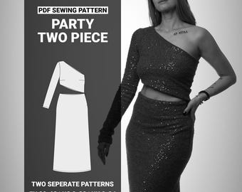 Zweiteiler Partykleid PDF - Cocktail & Abend-Outfit, Hochzeitsgast EU 30-62