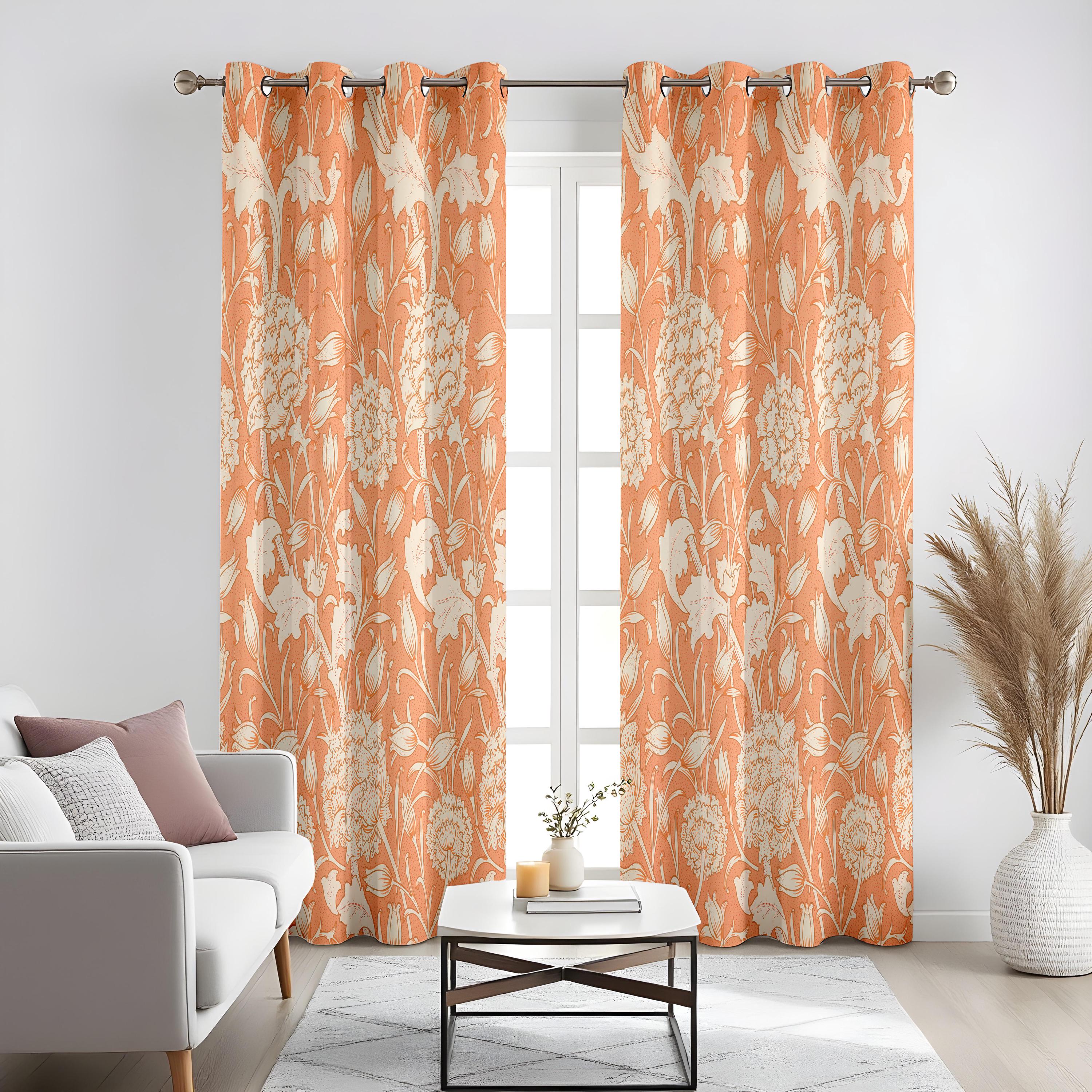 Vintage Floral Living Room Curtains