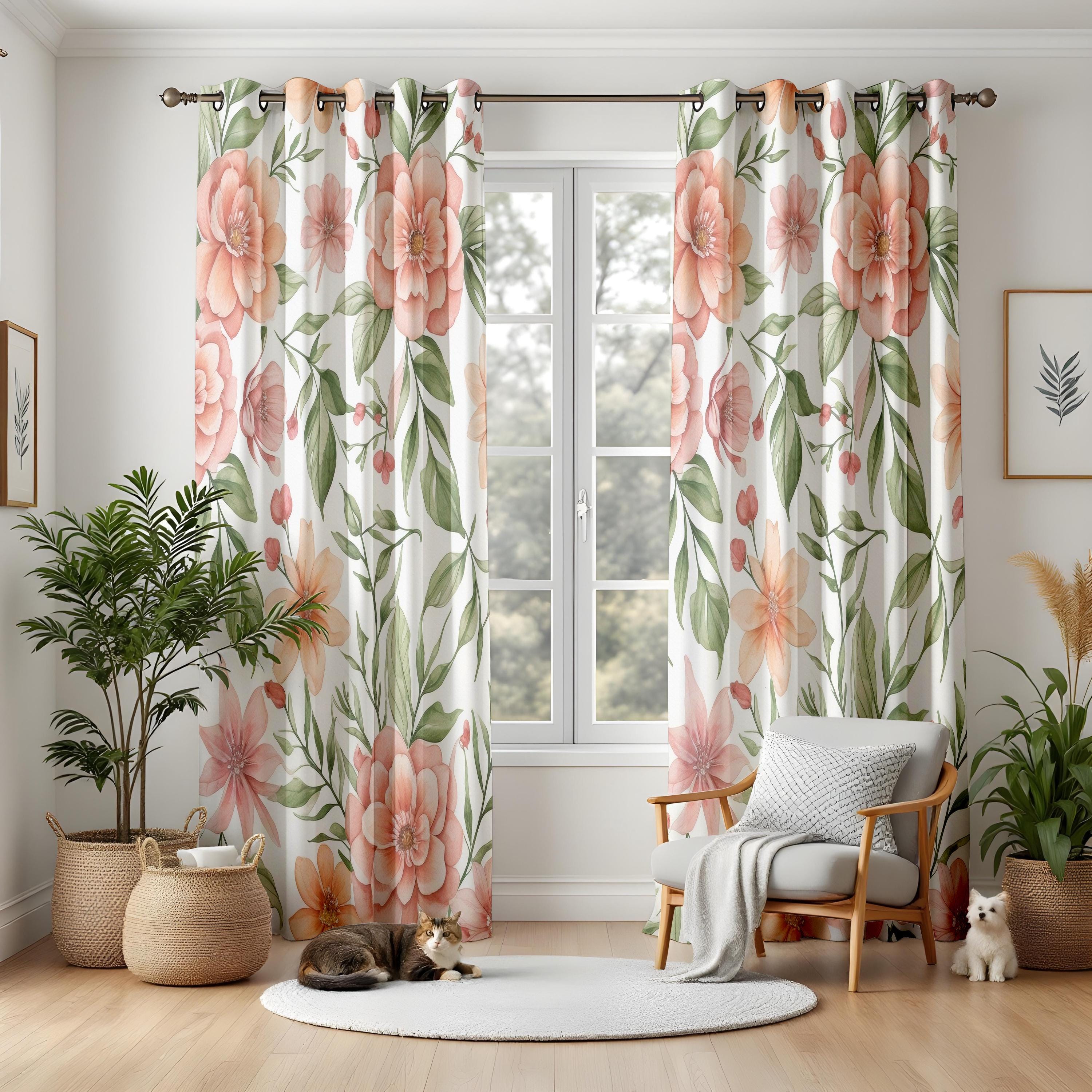 White coral curtains - Etsy Österreich, image size:3000x3000