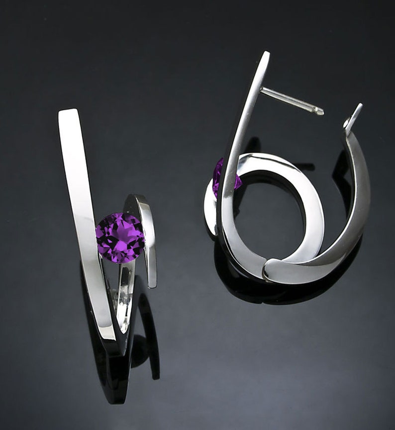 amethyst statement earrings