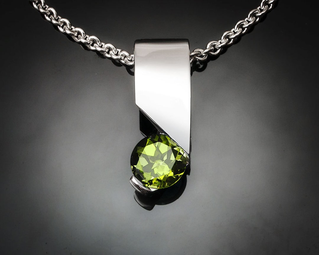 Peridot Necklace August Birthstone Silver Pendant Gemstone - Etsy