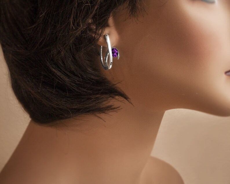 amethyst statement earrings
