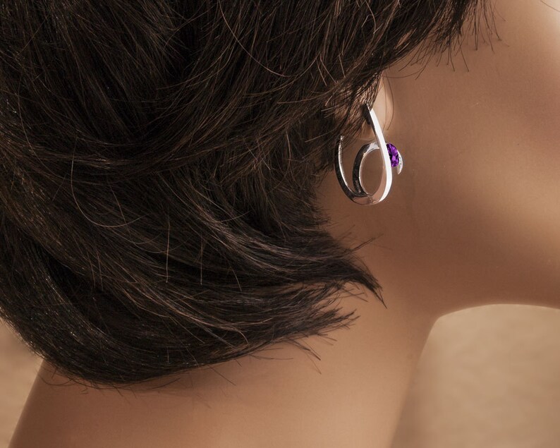 amethyst statement earrings
