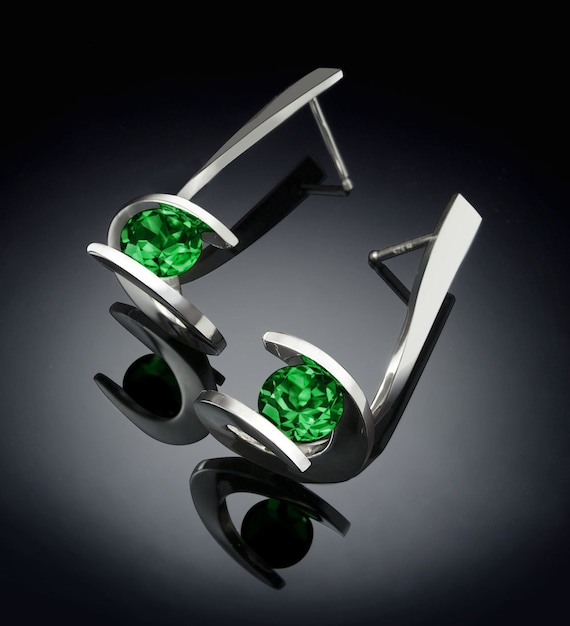 Green topaz earrings statement earrings Argentium silver Etsy