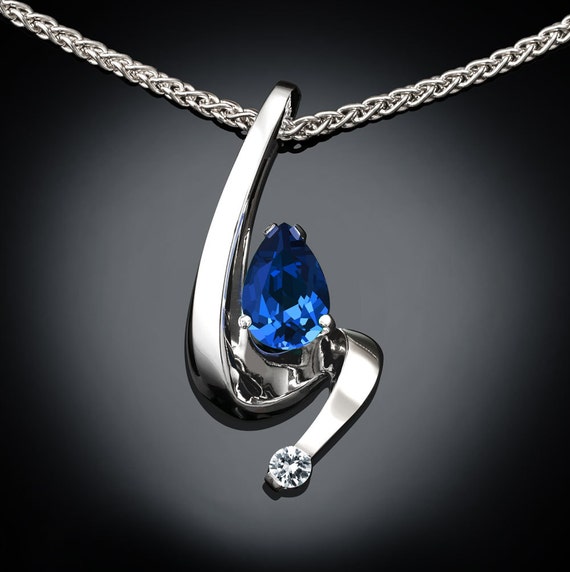 blue sapphire necklace set