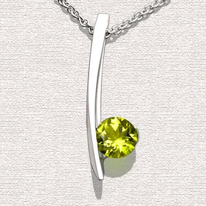 peridot necklace, peridot pendant, silver necklace, August birthstone, modern jewelry, Argentium silver, modern necklace, for her 3458 image 5