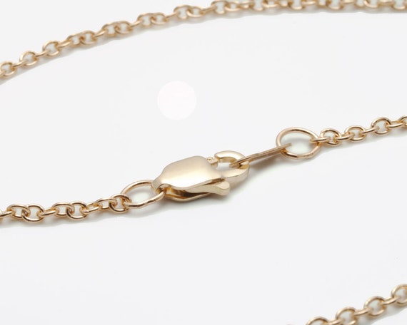 16 inch 14k gold cable chain lobster clasp