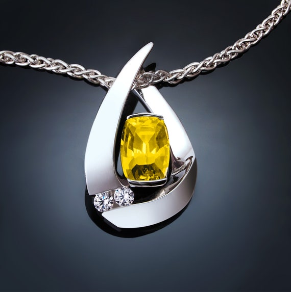 Miabella Women's 3 Carat T.G.W. Created Blue Sapphire & Created Yellow  Sapphire Yellow Gold Flash Plated Sterling Silver Bird Pendant With Chain -  Walmart.com