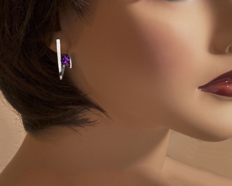 amethyst statement earrings