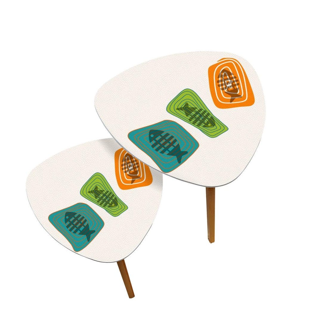 Fish Pattern Atomic Atomic Fish Mid Century Modern Nesting Tables - Etsy