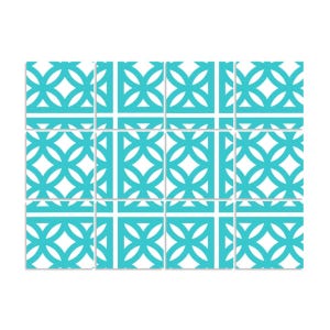 1950s Breeze Block, Aqua Blue Mid Century Modern Hanging Room Divider 12 pcs