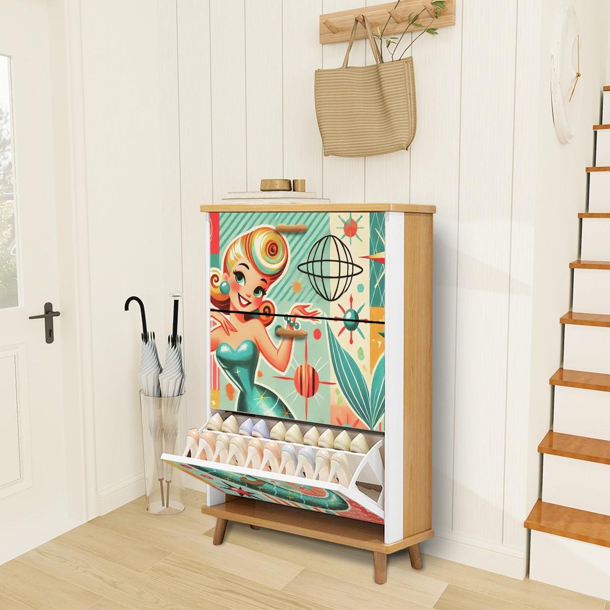 Show Rack Mcm Design Mid Century Modern 50s Mermaid Designed MCM Shoe Storage Rack - Etsy