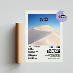 Rufus Du Sol Poster | Solace Poster | Rufus Du Sol, Tracklist Album Cover Poster / Album Cover Poster, Print Art, Bloom, Solace