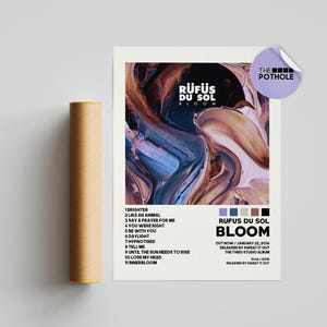 Rufus Du Sol Poster | Bloom Poster | Rufus Du Sol, Tracklist Album Cover Poster / Album Cover Poster, Print Art, Bloom, Solace