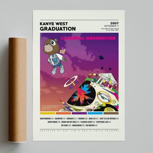 Kanye West Poster / Kanye West Graduation Poster / Album Cover Poster Poster Print Wall Art, Custom Poster, Home Decor