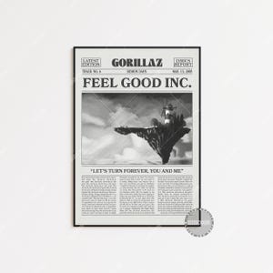 Gorillaz Retro Zeitungsdruck, Feel Good Inc Poster, Feel Good Inc Kunstdruck, Gorillaz Poster, Demon Days Poster, LC3
