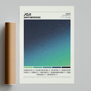 Joji Posters | Smithereens Poster | Joji Tracklist Album Cover Poster / Album Cover Poster Print Wall Art, Custom Poster, Smithereens