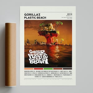 Gorillaz Posters / Plastic Beach Poster / Album Cover Poster, Druck Wandkunst, Benutzerdefiniertes Poster, Wohnkultur, Gorillaz, Demon Days, Plastic Beach