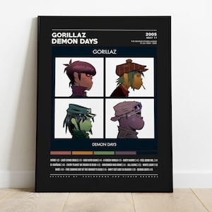 Gorillaz Posters / Demon Days Poster / Album Cover Poster, Druck Wandkunst, Benutzerdefiniertes Poster, Wohnkultur, Gorillaz, Demon Days