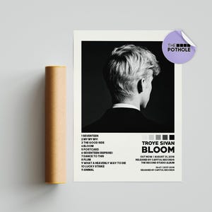 Troye Sivan Posters / Bloom Poster, Troye Sivan, Bloom, Album Cover Poster / Tracklist Poster, Custom Poster