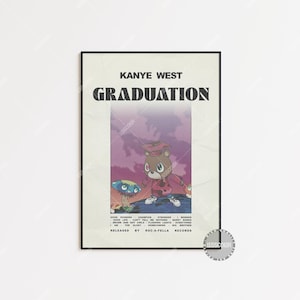Kanye West Poster / Kanye West Graduation Poster / Album Cover Poster Poster Print Wall Art, Custom Poster, , V2 LESS258