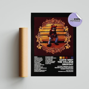Kanye West Poster / The College Dropout Poster / Album Cover Poster Poster Print Wall Art, Custom Poster, The College Dropout, Yeezus, BLCK
