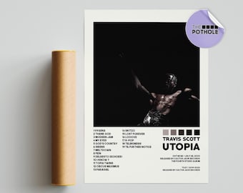 Travis Scott Poster | Utopia Poster | Tracklist Album Cover Poster | Poster Print Wall Art Custom Poster Home Decor, Jackboys, Travis Utopia