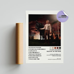 Tyler Childers Poster | Rustin&#39; in the Rain Poster | Tracklist Album Cover Poster / Album Cover Poster, Tyler Childers, Rustin&#39; in the Rain