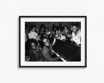 Stevie Wonder Posters / Stevie Wonder Black and White Wall Art, Album Cover Poster, Home Decor, Photography Prints, Soul Music Poster, BAM38