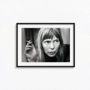 Joni Mitchell Poster / Joni Mitchell Schwarz, Weiß Wand Kunst, Musik Poster, Wohnkultur, Fotografie Drucke, Joni Mitchell Zigarette Poster