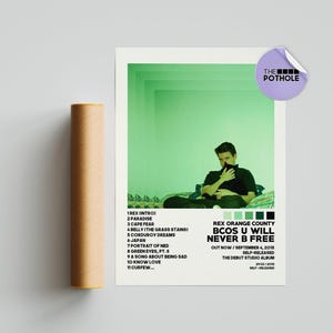 Rex Orange County Posters / Bcos U Will Never B Free Poster, Tracklist Album Cover Poster, Print Wall Art, Custom Poster, Rex Orange County