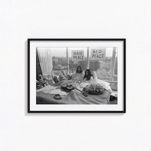 John Lennon & Yoko Ono Posters / John Lennon Black and White Wall Art, Album Cover Poster, Home Decor, Photography Prints, BAM62