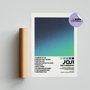 Joji Posters | Smithereens Poster | Joji Tracklist Album Cover Poster / Album Cover Poster Print Wall Art, Custom Poster, Smithereens