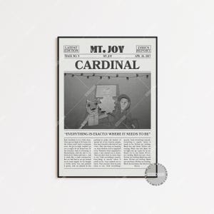 Mt. Joy Retro Newspaper Print, Cardinal Poster, Silver Lining Lyrics Print, Mt. Joy Poster, Poster, LC3