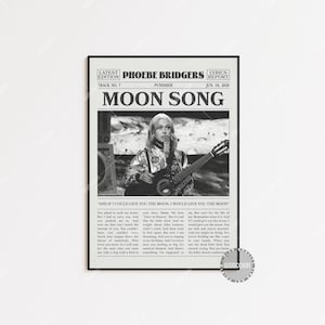 Phoebe Bridgers Retro Newspaper Print, Moon Song Poster, Moon Song Lyrics Print, Phoebe Bridgers Poster, Punisher Poster, , LC3 LESS392