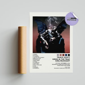 Travis Scott Poster | Birds In The Trap Sing McKnight Poster | Tracklist Album Cover Poster, Poster Prin, Home Decor, Jackboys, Travis Rodeo