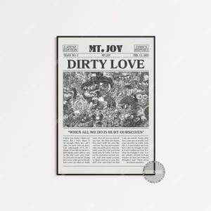 Mt. Joy Retro Newspaper Print, Dirty Love Poster, Dirty Love Lyrics Print, Mt. Joy Poster, Poster, , LC3 LESS363