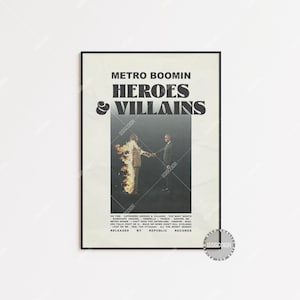 Metro Boomin Poster / Heroes & Villains Poster / Album Cover Poster Poster Print Wall Art, Poster, , Metro Boomin, Heroes Villains LESS340