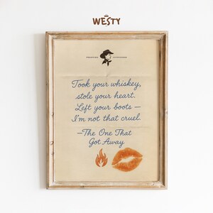 The One That Got Away Poster - Western Cowgirl Love Note Wandkunst