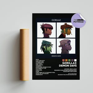 Gorillaz Posters / Demon Days Poster / Album Cover Poster, Druck Wandkunst, Benutzerdefiniertes Poster, Wohnkultur, Gorillaz, Demon Days, BLCK