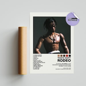 Travis Scott Poster | Rodeo Poster | Tracklist Album Cover Poster | Poster Print Wall Art Custom Poster| Home Decor, Jackboys, Travis Rodeo