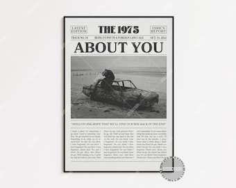 The 1975 Retro Newspaper Print, About You Poster, About You Lyrics Print,The 1975 Poster, Being Funny in a Foreign Language, , LC3 LESS532