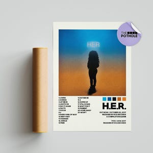 H.E.R Posters | H.E.R Poster | Gabriella Wilson, HER Tracklist Album Cover Poster / Album Cover Poster Print Wall Art